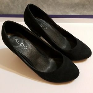Aldo black suede heels